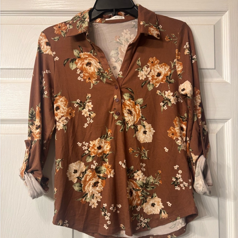 Floral Button-Up Women's Top